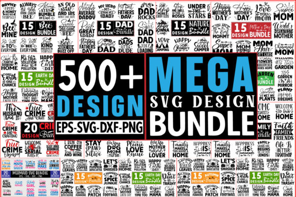 500 SVG Mega Design Bundle for Graphics and Crafts