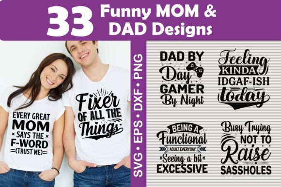 Funny Mom and Dad SVG Bundle for Crafts & Graphics