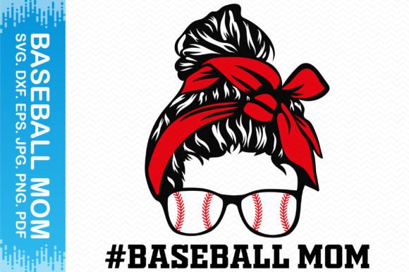 Messy Bun Baseball Mom Clipart: Graphics for Crafts