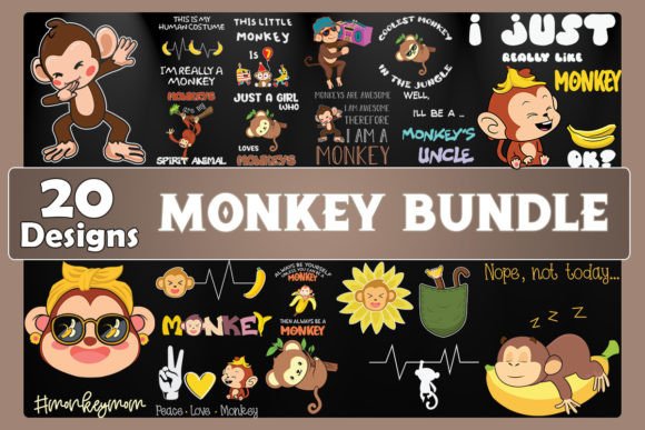 Monkey Bundle SVG 20 Designs
